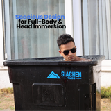 Deep and spacious ice bath for full-body and head immersion