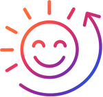 happy food gradient icon
