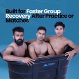 Large ice bath for faster group recovery sessions after practice or matches
