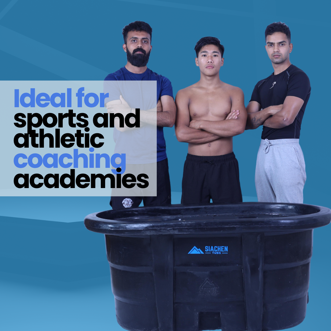 Ice bath setup for sports and athletic coaching academies offering recovery programs